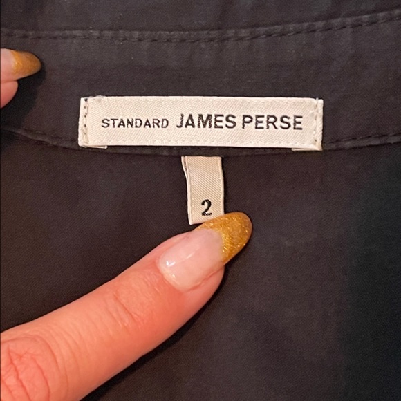 James Perse Slub Side Panel Button Front Shirt in Black Size 2 - Picture 9 of 14